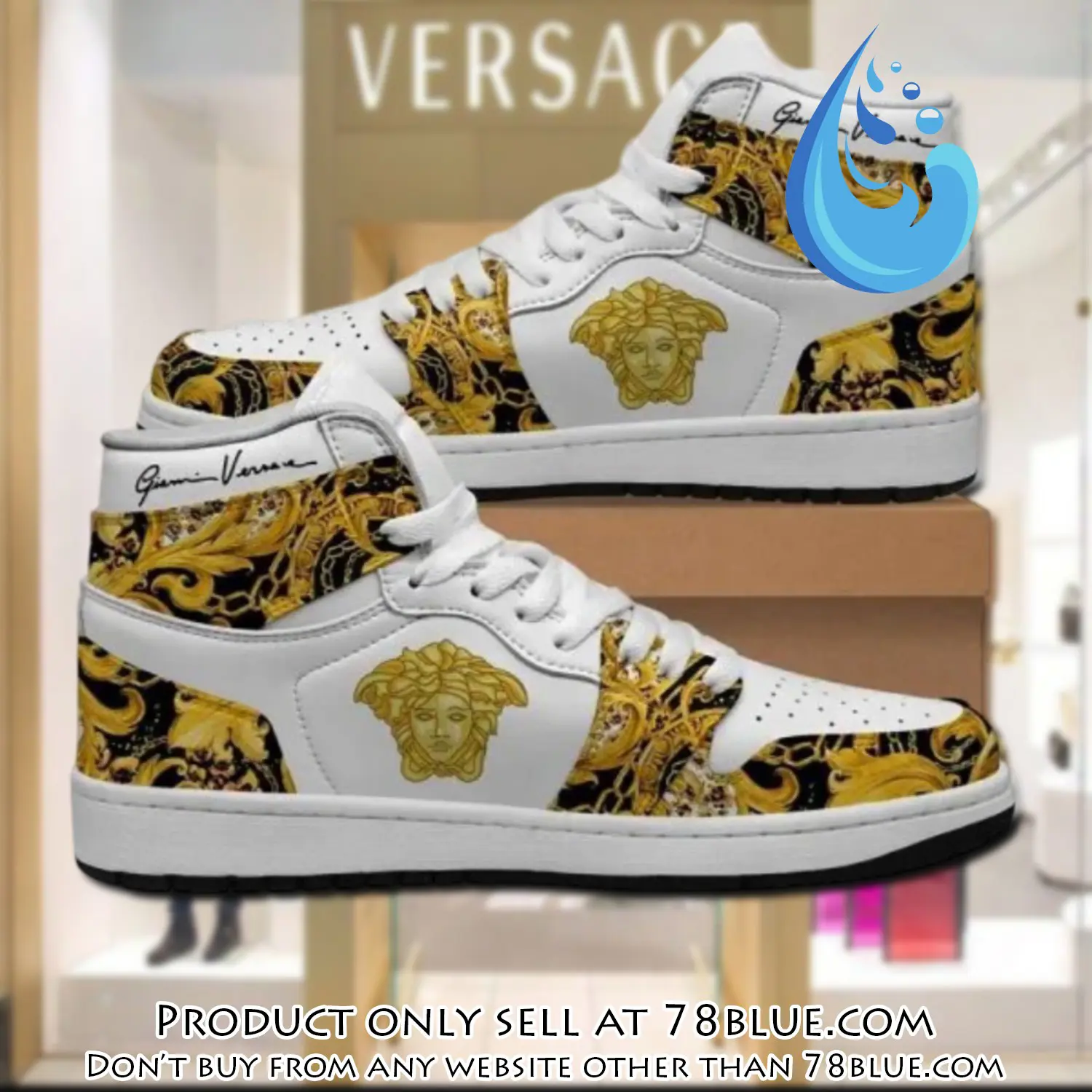 Gianni versace black white high air jordan sneakers shoes hot  gifts unisex 78b5120925